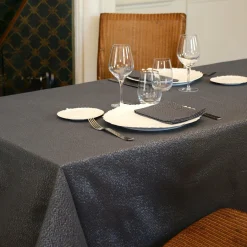 Nappe Et Chemin De Table|L'EFFET PAPILLON Nappe de Noël rectangulaire (150 x 240 cm) Etincelle Anthracite