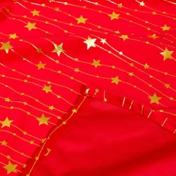 Nappe Et Chemin De Table|JJA Nappe de Noël rectangulaire (140 x 240 cm) Pluie d'étoiles et doré Rouge