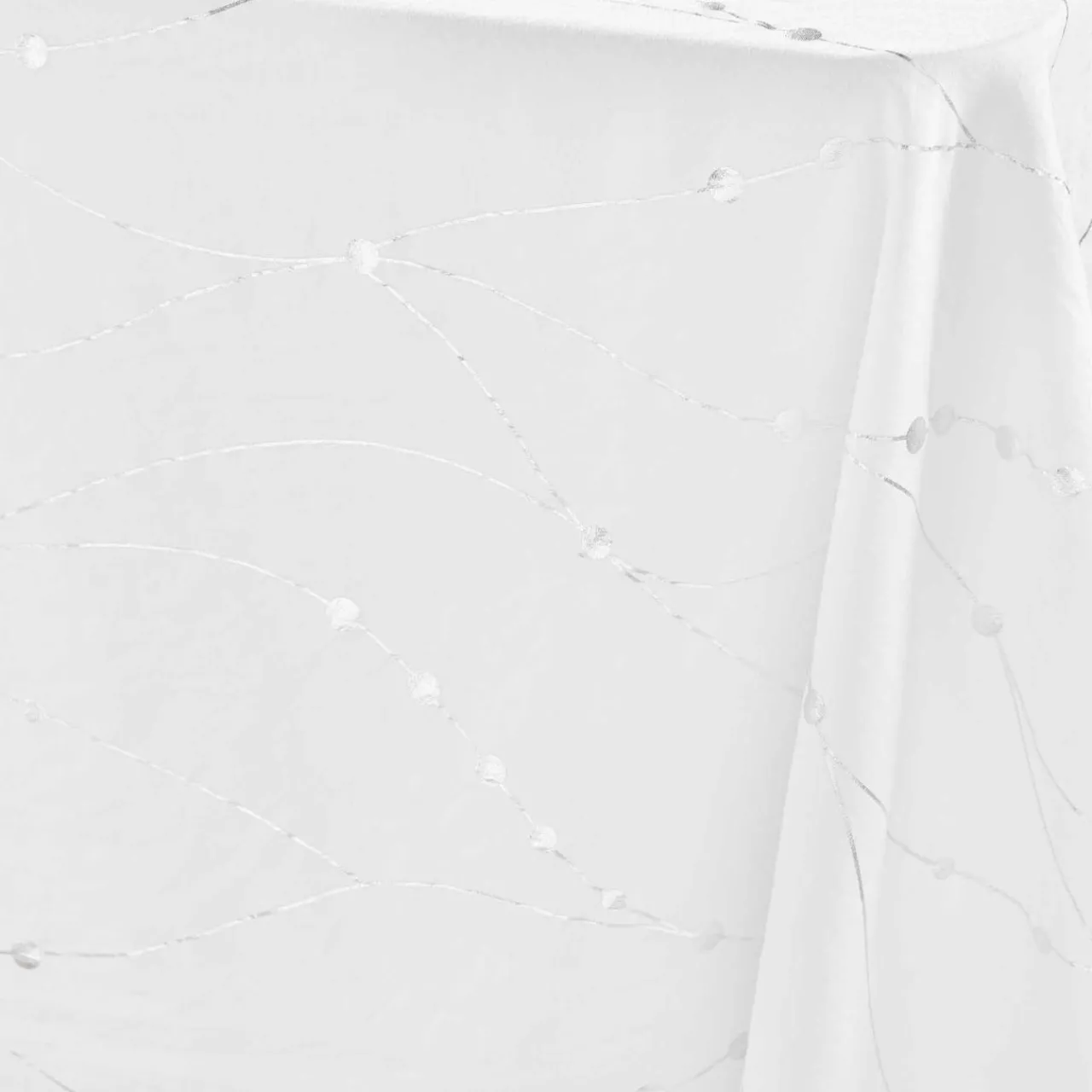 Nappe Et Chemin De Table|Douceur d interieur Nappe de Noël rectangulaire (140 x 240 cm) Astrelia et argent Blanc