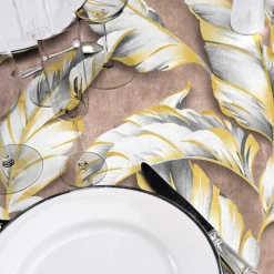 Nappe De Table|douceur d'intu017drieur Nappe enduite PVC ronde imperméable (Diamètre 160 cm) Ebany Chocolat