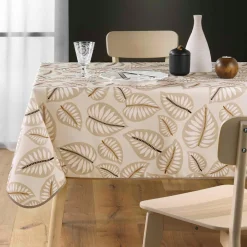 Nappe De Table|DOUCEUR D'INTERIEUR Nappe rectangulaire anti tache (150 x 240 cm) Alma Beige