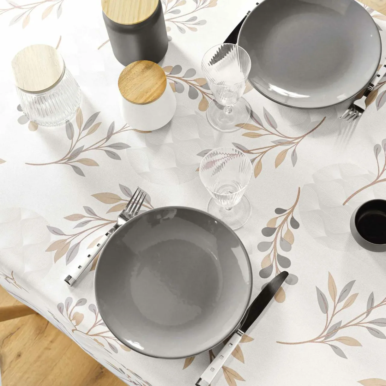 Nappe De Table|douceur d'intu017drieur Nappe rectangulaire anti tache (150 x 240 cm) Manola Ecru