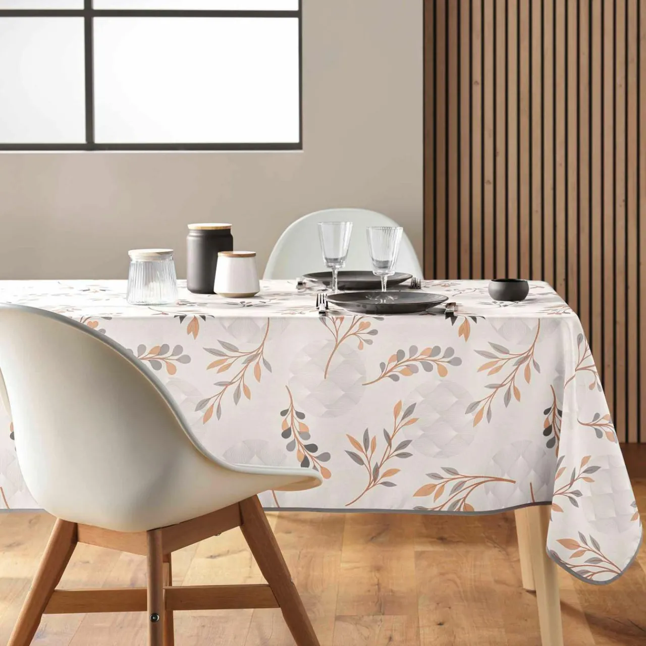 Nappe De Table|douceur d'intu017drieur Nappe rectangulaire anti tache (150 x 240 cm) Manola Ecru