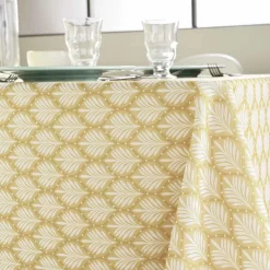 Nappe De Table|douceur d'intu017drieur Nappe rectangulaire anti tache (145 x 240 cm) Davia Jaune ocre
