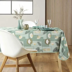 Nappe De Table|douceur d'intu017drieur Nappe rectangulaire anti tache (145 x 240 cm) Natane Vert sauge
