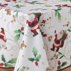 Nappe Et Chemin De Table|douceur d'intu017drieur Nappe rectangulaire anti tache (150 x 300 cm) Père Noël Blanc
