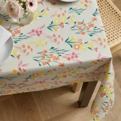 Nappe De Table|EMINZA Nappe rectangulaire coton enduit (150 x 350 cm) Juliette Beige