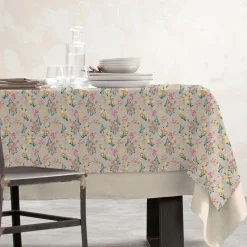 Nappe De Table|EMINZA Nappe rectangulaire coton enduit (150 x 350 cm) Juliette Beige