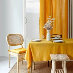 Nappe De Table|ENJOY HOME Nappe rectangulaire coton recyclé (140 x 240 cm) Bombay Jaune moutarde