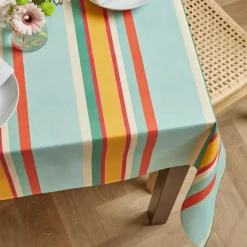 Nappe De Table|EMINZA Nappe rectangulaire coton enduit (150 x 350 cm) Cervione Multicolore