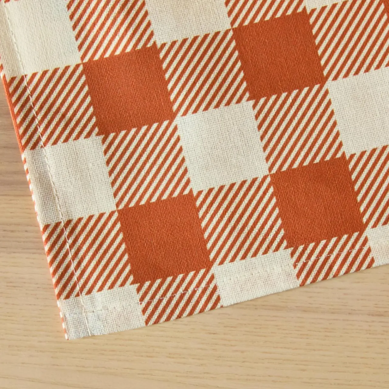 Nappe De Table|EMINZA Nappe rectangulaire coton enduit (150 x 350 cm) Vichy Terracotta