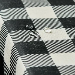Nappe De Table|EMINZA Nappe rectangulaire coton enduit (150 x 350 cm) Vichy e Noir