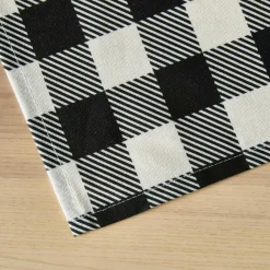 Nappe De Table|EMINZA Nappe rectangulaire coton enduit (150 x 250 cm) Vichy e Noir