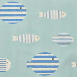 Nappe De Table|EMINZA Nappe rectangulaire coton enduit (150 x 350 cm) Fish e Bleu