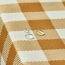 Nappe De Table|EMINZA Nappe rectangulaire coton enduit (150 x 350 cm) Vichy Jaune moutarde