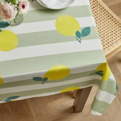Nappe De Table|EMINZA Nappe rectangulaire coton enduit (150 x 250 cm) Antibes e Vert
