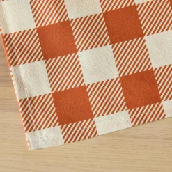 Nappe De Table|EMINZA Nappe rectangulaire coton enduit (150 x 250 cm) Vichy Terracotta