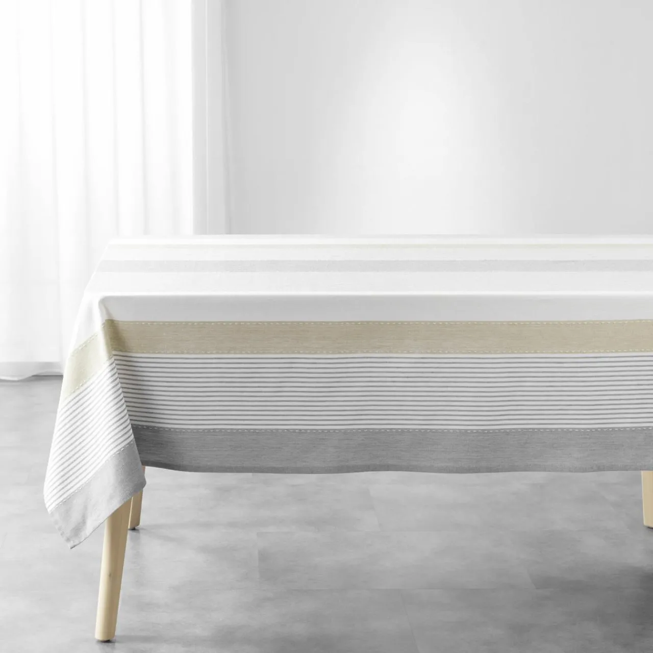 Nappe De Table|douceur d'intu017drieur Nappe rectangulaire coton tissé (140 x 240 cm) Iliade he Blanc