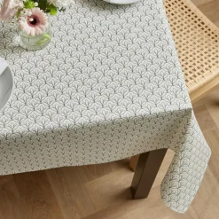 Nappe De Table|EMINZA Nappe rectangulaire coton enduit (150 x 350 cm) Clara e Gris