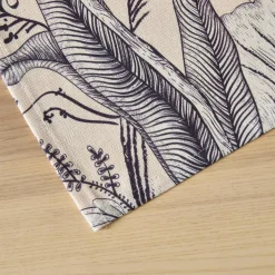 Nappe De Table|EMINZA Nappe rectangulaire coton enduit (150 x 350 cm) Colibri e Gris