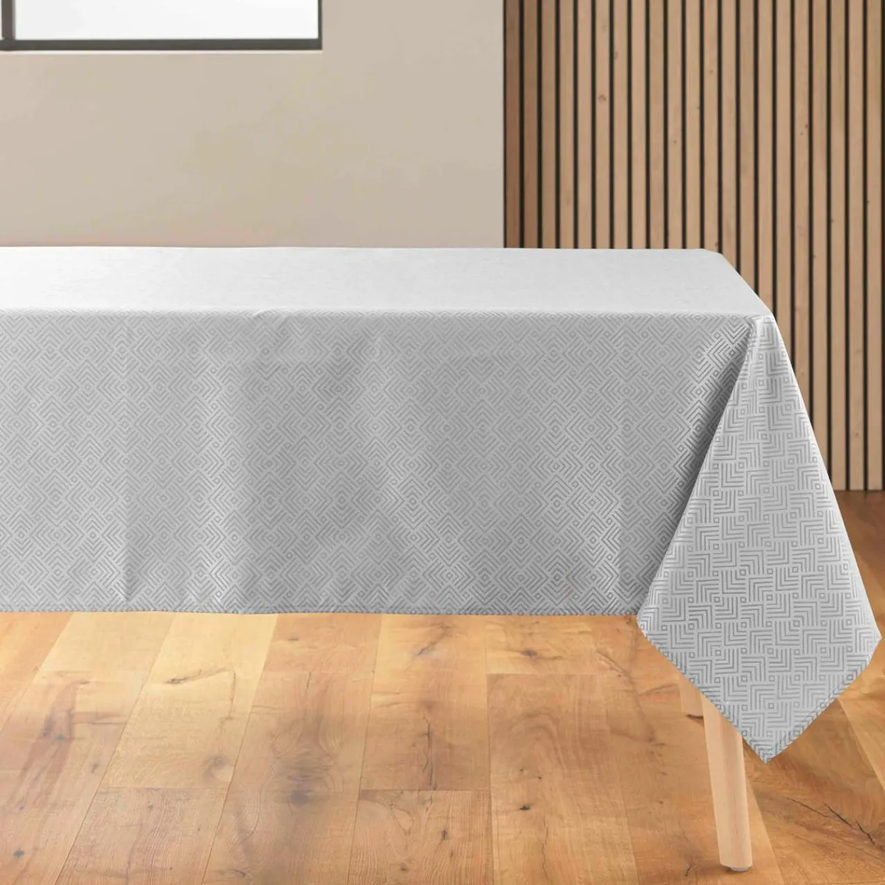 Nappe De Table|douceur d'intu017drieur Nappe rectangulaire enduite (140 x 250 cm) Azuline e Gris