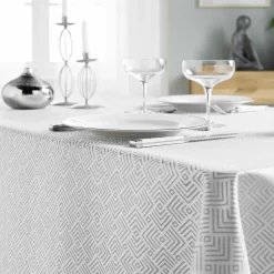 Nappe De Table|douceur d'intu017drieur Nappe rectangulaire enduite (140 x 250 cm) Azuline e Gris