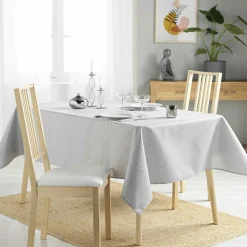 Nappe De Table|douceur d'intu017drieur Nappe rectangulaire enduite (140 x 250 cm) Azuline e Gris