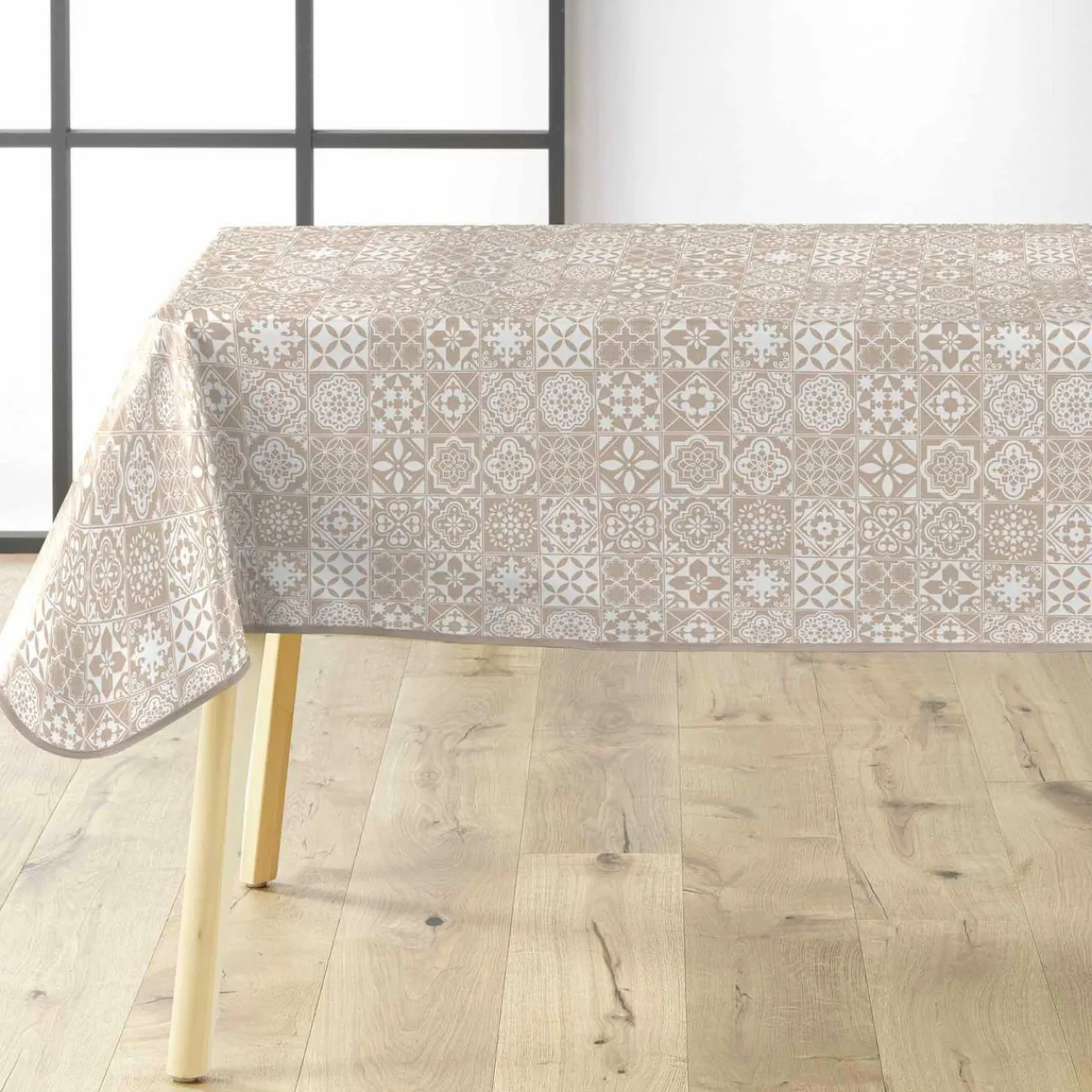 Nappe De Table|douceur d'intu017drieur Nappe rectangulaire enduite PVC (140 x 240 cm) Carella he Blanc