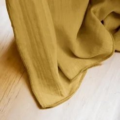 Nappe De Table|EMINZA Nappe rectangulaire gaze de coton (150 x 350 cm) Gaïa Jaune safran