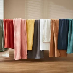 Nappe De Table|EMINZA Nappe rectangulaire gaze de coton (150 x 350 cm) Gaïa eucalyptus Vert