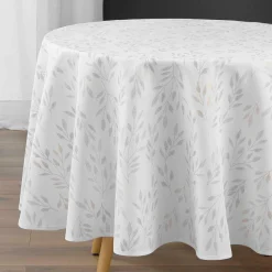 Nappe De Table|DOUCEUR D'INTERIEUR Nappe ronde anti tache (180 cm) Lonigold he Blanc