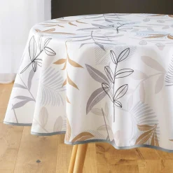 Nappe De Table|DOUCEUR D'INTERIEUR Nappe ronde anti-taches (D180 cm) Miraline e Gris