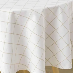 Nappe De Table|douceur d'intu017drieur Nappe ronde coton (180 cm) Axel he Blanc