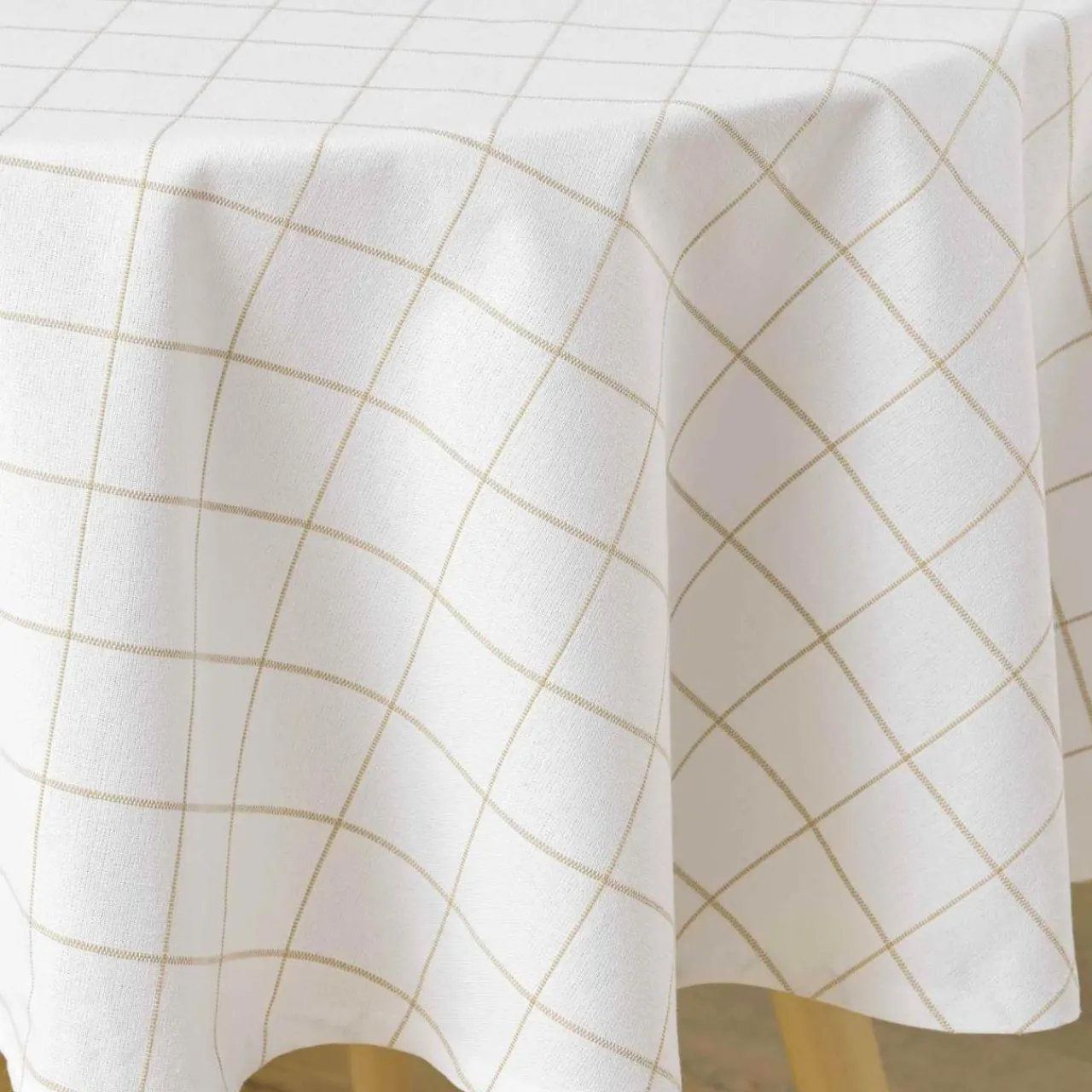 Nappe De Table|douceur d'intu017drieur Nappe ronde coton (180 cm) Axel he Blanc