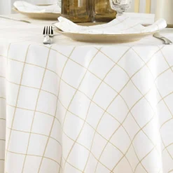 Nappe De Table|douceur d'intu017drieur Nappe ronde coton (180 cm) Axel he Blanc