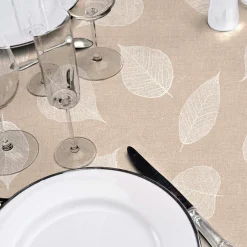 Nappe De Table|douceur d'intu017drieur Nappe ronde enduite PVC (160 cm) Feuillys he Blanc