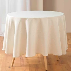 Nappe De Table|douceur d'intu017drieur Nappe ronde lin (180 cm) Pauline Écru Ecru