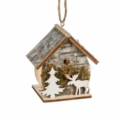 Décoration De Sapin|Feeric Lights & Christmas Nichoir de Noël à suspendre (H6,5 cm) Sapin renne Naturel