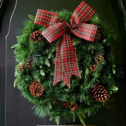 Décoration De Sapin|KAEMINGK Nœud de Noël (H26 cm) à carreaux Rouge