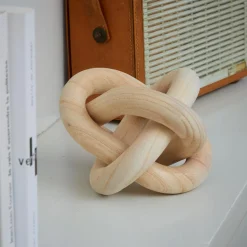 Objet Déco|OSTARIA Nœud en bois à poser (15 x 15 cm) Chaîne Beige