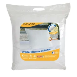 Couette, Oreiller, Traversin|EMINZA Oreiller carré (60 x 60 cm) Mémoire de forme Blanc