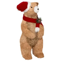 Père Noël, Animaux Et Personnage|JJA Ours décoratif en bois (H73 cm) Gulliver curieux Marron clair