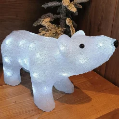 Déco Et Objet Lumineux|KAEMINGK Ours lumineux solaire 40 LED (H24 cm) Titouan Blanc froid