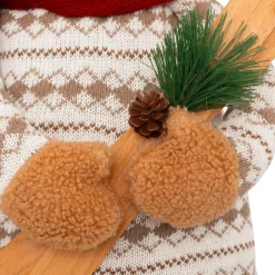 Personnage, Objet Grand Format|Père Noël, Animaux Et Personnage|JJA Ours peluche jambes téléscopiques (H95 cm) Petit Skieur Rouge