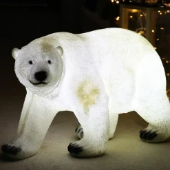 Déco Et Objet Lumineux|KAEMINGK Ours polaire lumineux fibre de verre 8 LED (H35 cm) Viken Blanc froid