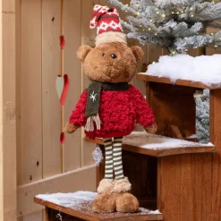 Père Noël, Animaux Et Personnage|KAEMINGK Ourson de Noël déco (H54 cm) Pippin à la montagne Rouge