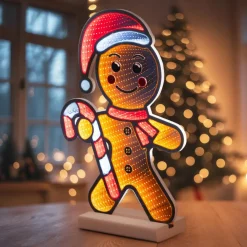 Père Noël, Animaux Et Personnage|Déco Et Objet De Noël|KAEMINGK Pain d'épice lumineux 201 LED (H38 cm) Sucre d'orge Infinity Multicolore