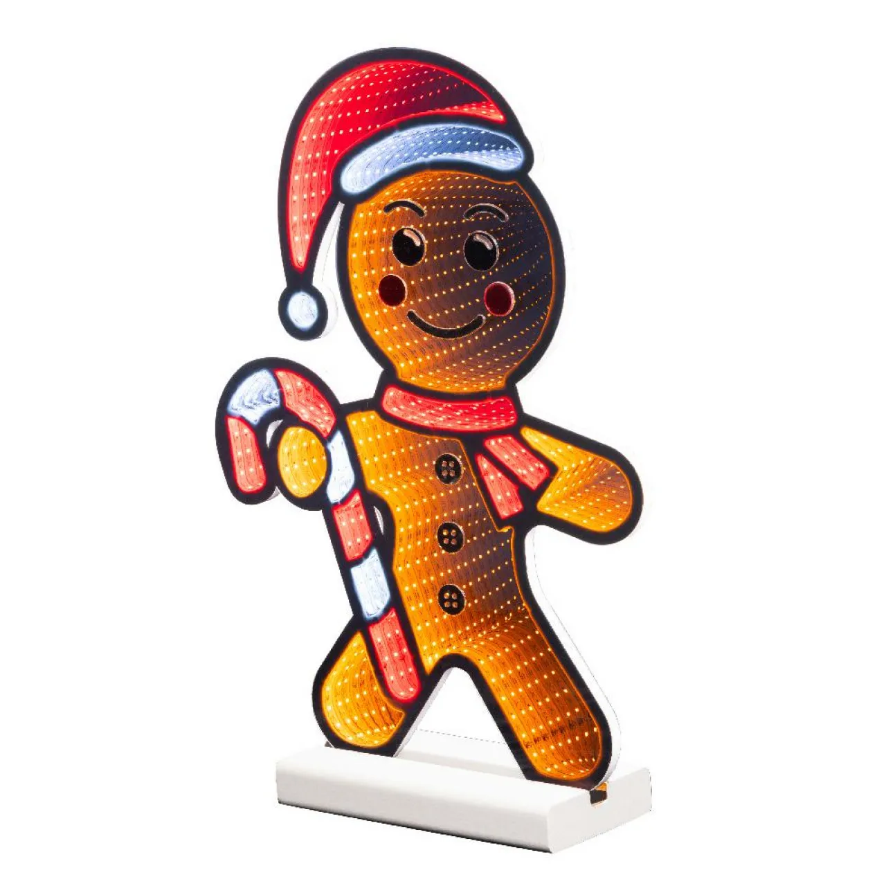 Père Noël, Animaux Et Personnage|Déco Et Objet De Noël|KAEMINGK Pain d'épice lumineux 201 LED (H38 cm) Sucre d'orge Infinity Multicolore