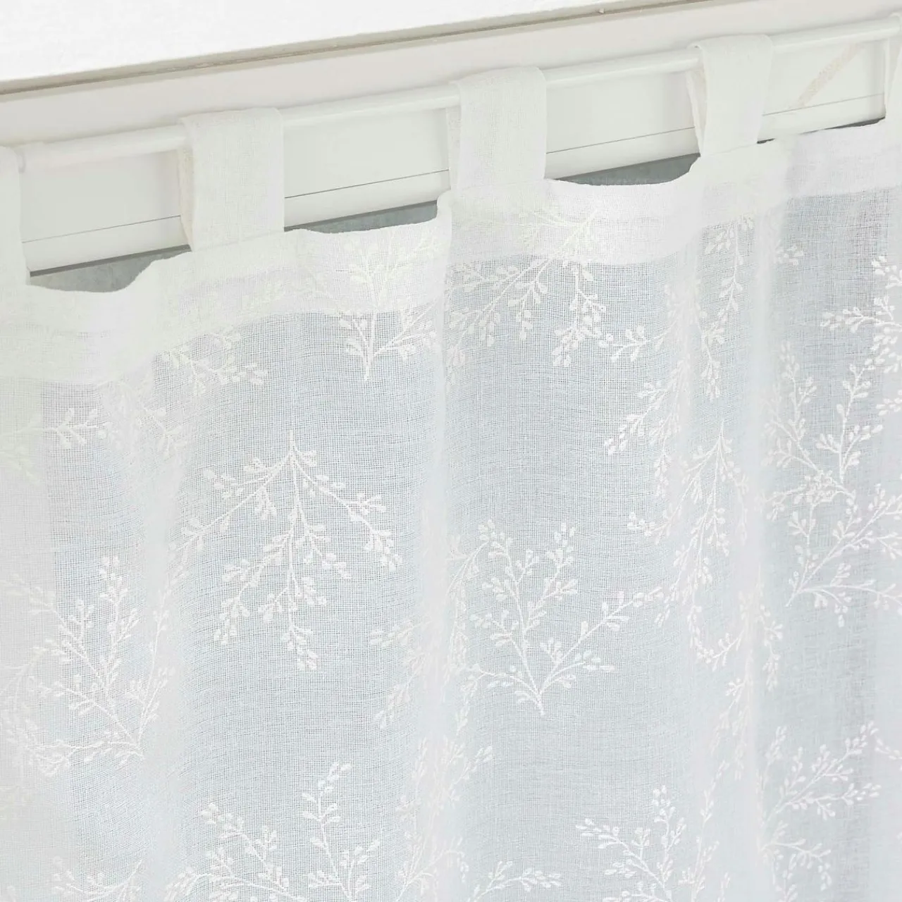Voilage|DOUCEUR D'INTERIEUR Paire de voilages à passants (60 x 120 cm) Karla Blanc