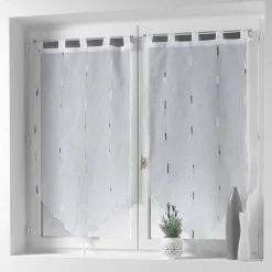 Voilage|DOUCEUR D'INTERIEUR Paire de voilages à passants (90 x 120 cm) Chenilla Gris